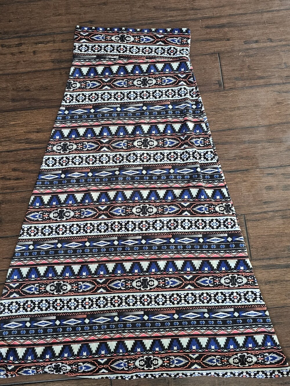 Hot Kiss Maxi Skirt Aztec Print Long Colorful S M Stretch Jersey Design